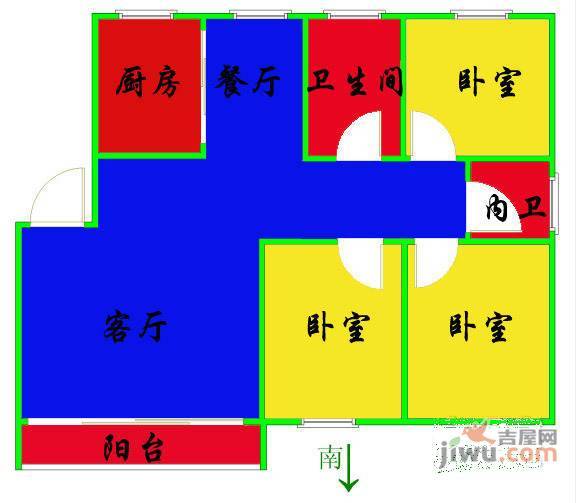 新景苑3室2厅2卫户型图