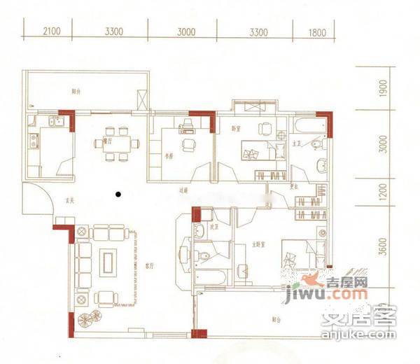 金帝名园5室3厅3卫295㎡户型图