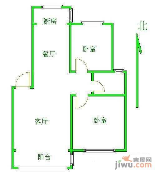 欧风华庭2室2厅1卫86㎡户型图