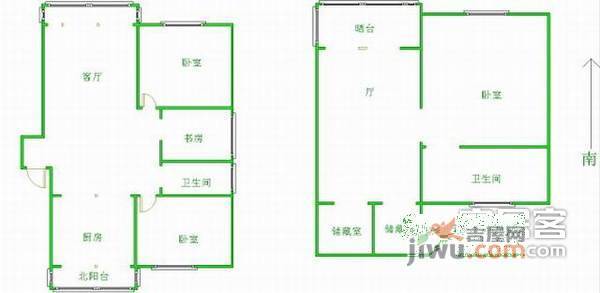 城市新贵4室3厅2卫146㎡户型图