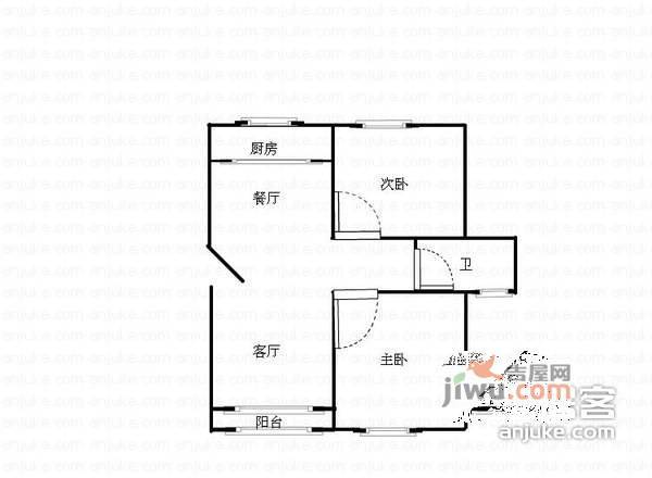 绿地阳澄名邸一期2室2厅1卫101㎡户型图