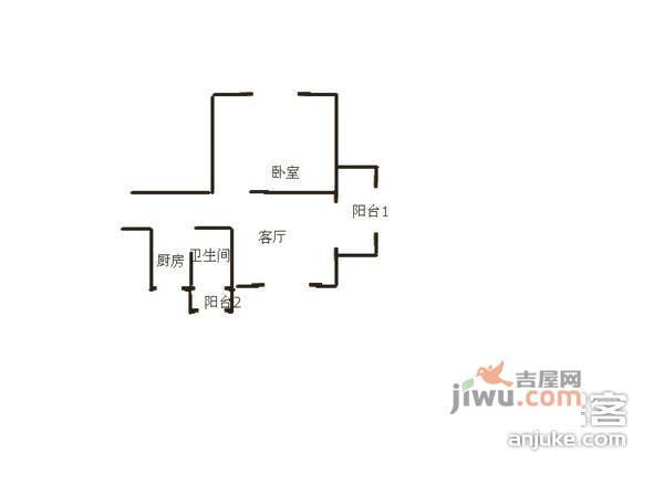 绿地阳澄名邸一期1室1厅1卫62㎡户型图