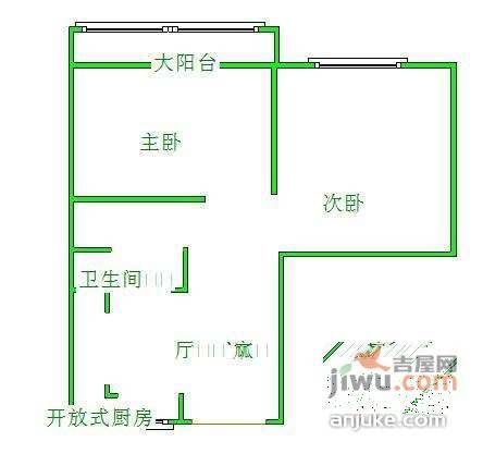 绿地阳澄名邸一期2室1厅1卫户型图