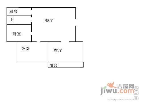 吴中二村3室2厅1卫122㎡户型图