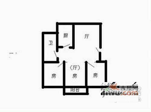 张泾新村一区3室1厅1卫96㎡户型图