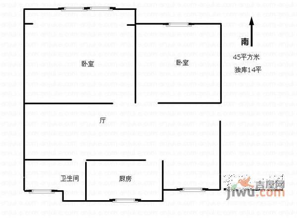 张泾新村一区2室1厅1卫70㎡户型图