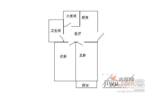 张泾新村一区3室1厅1卫96㎡户型图