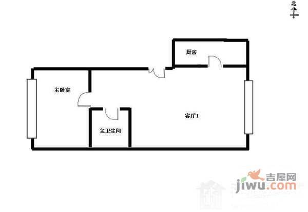 彩香新村1室1厅1卫32㎡户型图