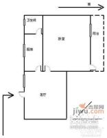 三香新村1室1厅1卫45㎡户型图
