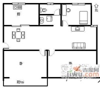 东方花园3室2厅1卫104㎡户型图