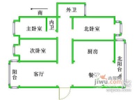 峰尚公寓3室2厅1卫132㎡户型图