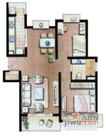 峰尚公寓2室1厅1卫99㎡户型图