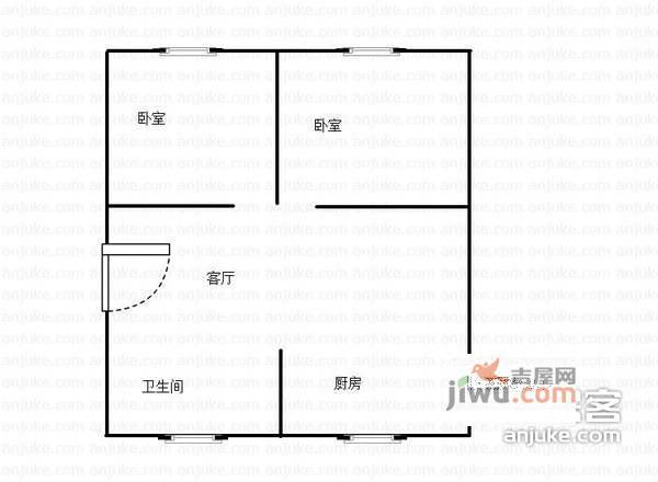 杨枝新村2室1厅1卫83㎡户型图