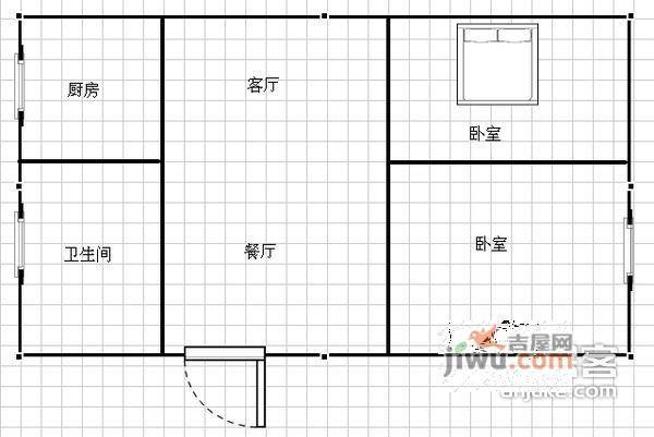 韶山花园2室2厅1卫112㎡户型图