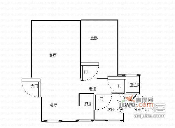 振泰小区2室2厅1卫108㎡户型图