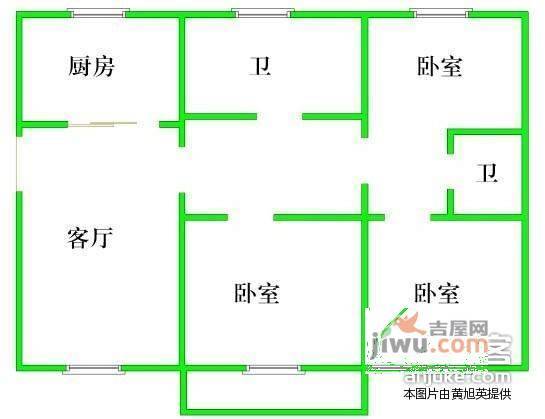 启园新村2室2厅1卫户型图