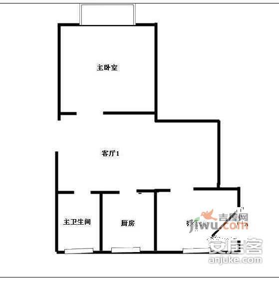 桐馨苑2室1厅1卫80㎡户型图