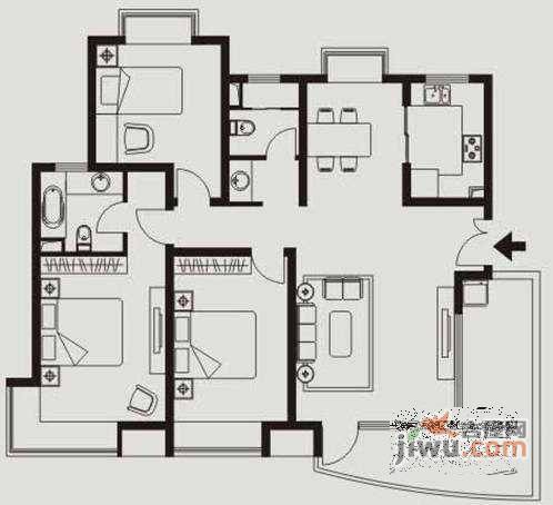 锦昌苑4室2厅2卫户型图