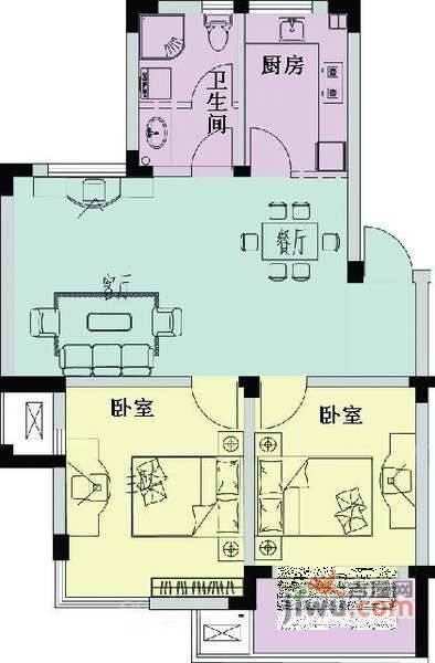 锦昌苑2室2厅1卫户型图