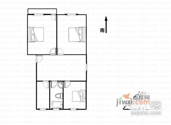 大龙港新村3室1厅1卫户型图