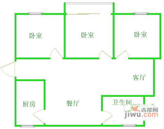 水香二村3室1厅1卫78㎡户型图