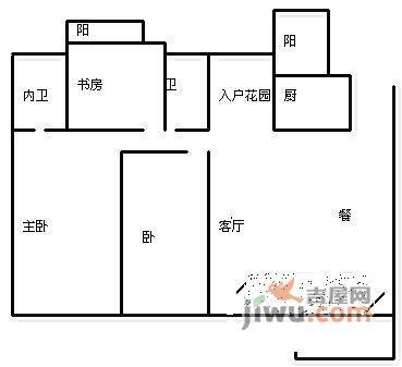 泾园新村3室2厅1卫96㎡户型图