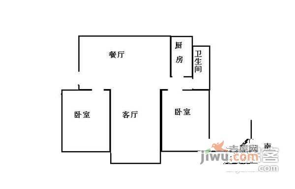 泾园新村2室2厅1卫95㎡户型图