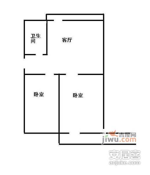 狮山新苑2室1厅1卫86㎡户型图