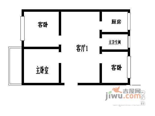 狮山新苑3室2厅1卫93㎡户型图