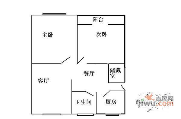 狮山新苑2室2厅1卫94㎡户型图