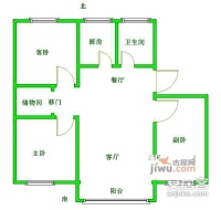 姑香苑3室2厅1卫105㎡户型图