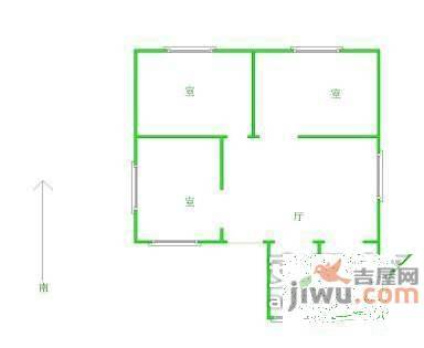 姑香苑3室1厅1卫86㎡户型图