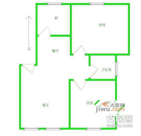 天翔花园2室2厅1卫户型图