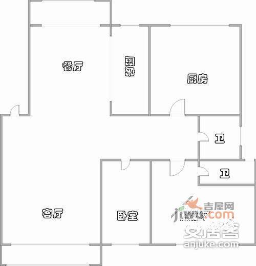 独墅苑3室2厅2卫136㎡户型图