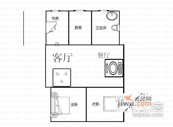 恒励西子花园3室1厅1卫户型图