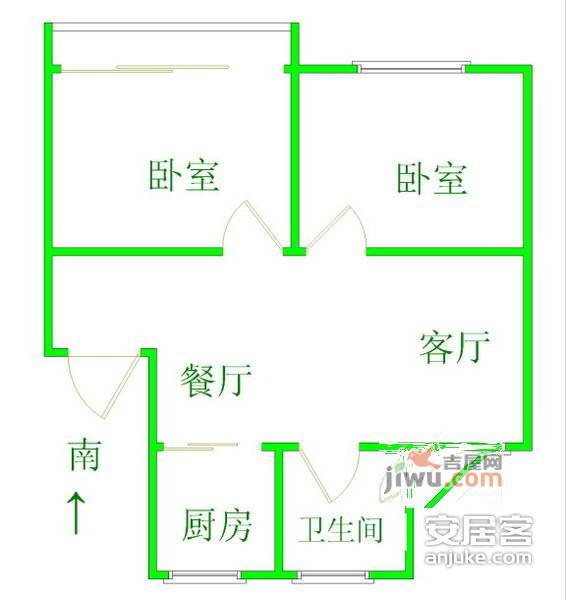 金塘新村2室2厅1卫户型图