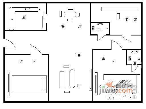 惠丰花园二区3室2厅2卫148㎡户型图