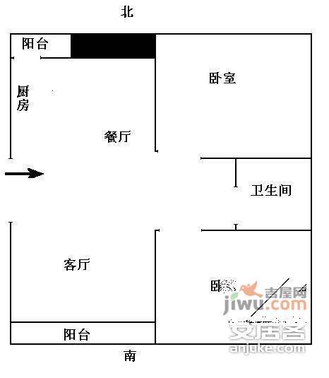 玫瑰久久2室2厅2卫128㎡户型图