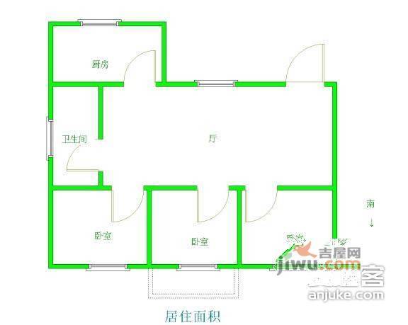 苏安新村3室1厅1卫78㎡户型图