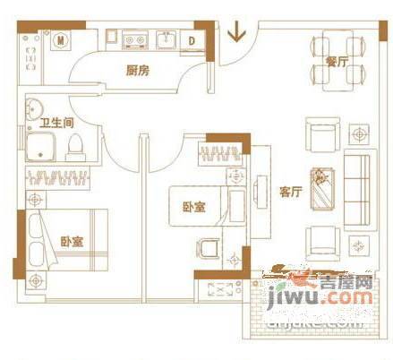 锦华苑2室2厅3卫户型图