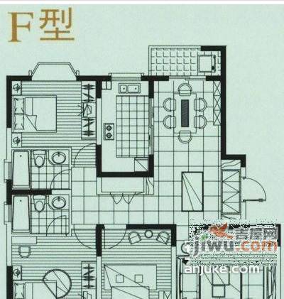 锦华苑3室2厅2卫166㎡户型图