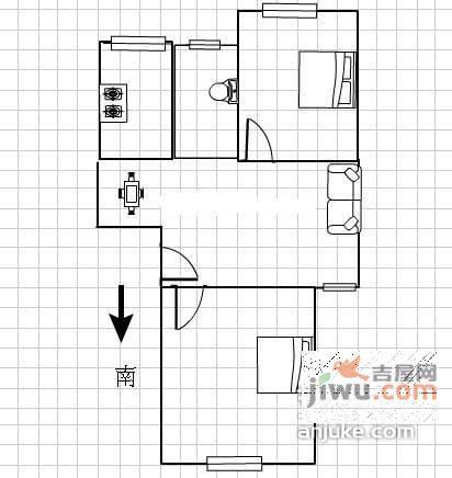 玉兰新村2室2厅1卫85㎡户型图