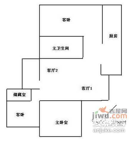 玉兰新村3室1厅1卫110㎡户型图