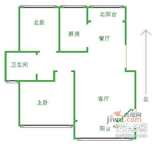 阳光美地2室2厅1卫100㎡户型图