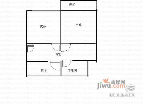 荣域花园2室1厅1卫79㎡户型图