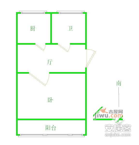 荣域花园1室1厅1卫63㎡户型图