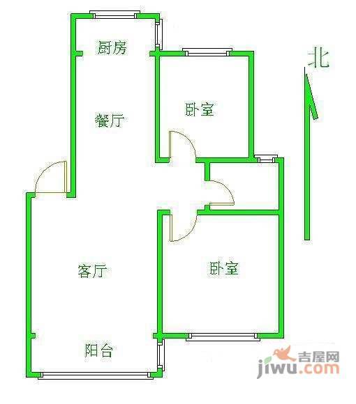 吴江上海城2室2厅1卫103㎡户型图