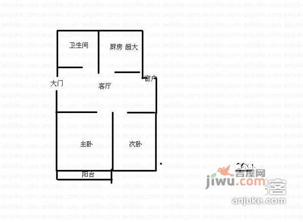 胥江新村2室2厅1卫户型图