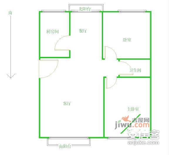 太湖胥香园2室2厅2卫110㎡户型图