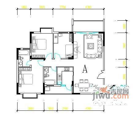 鑫苑湖岸名家4室2厅2卫160㎡户型图